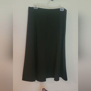 Black flare tea length skirt